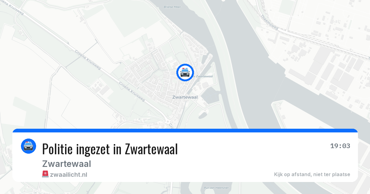 Politie ingezet in Zwartewaal — 5 aug 2026 | 🚨 Zwaailicht.nl