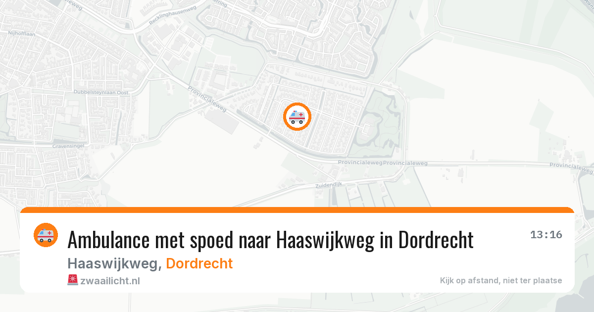 Ambulance met spoed naar Haaswijkweg in Dordrecht — 18 apr 2026