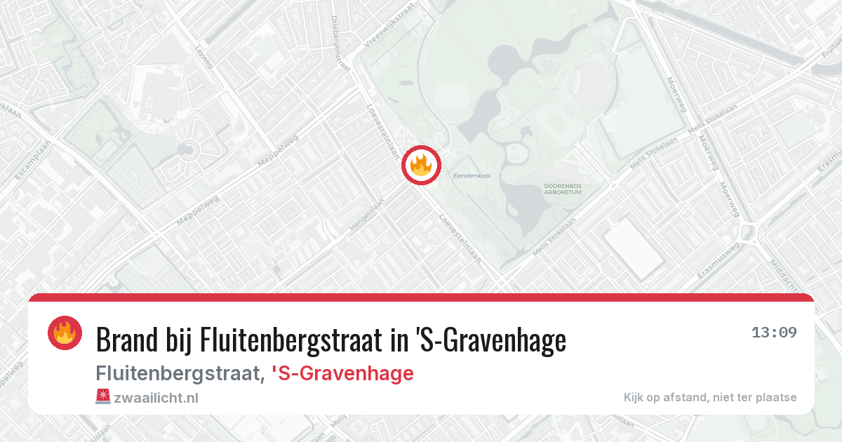 Brand bij Fluitenbergstraat in 'S-Gravenhage — 21 jun 2026
