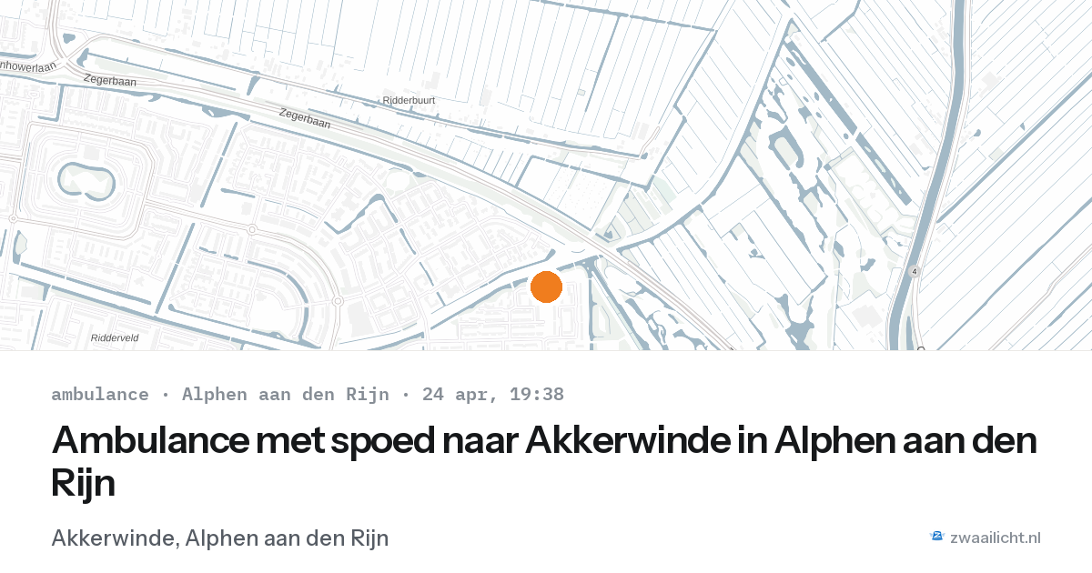Ambulance met spoed naar Akkerwinde in Alphen aan den Rijn — 24 apr 2026