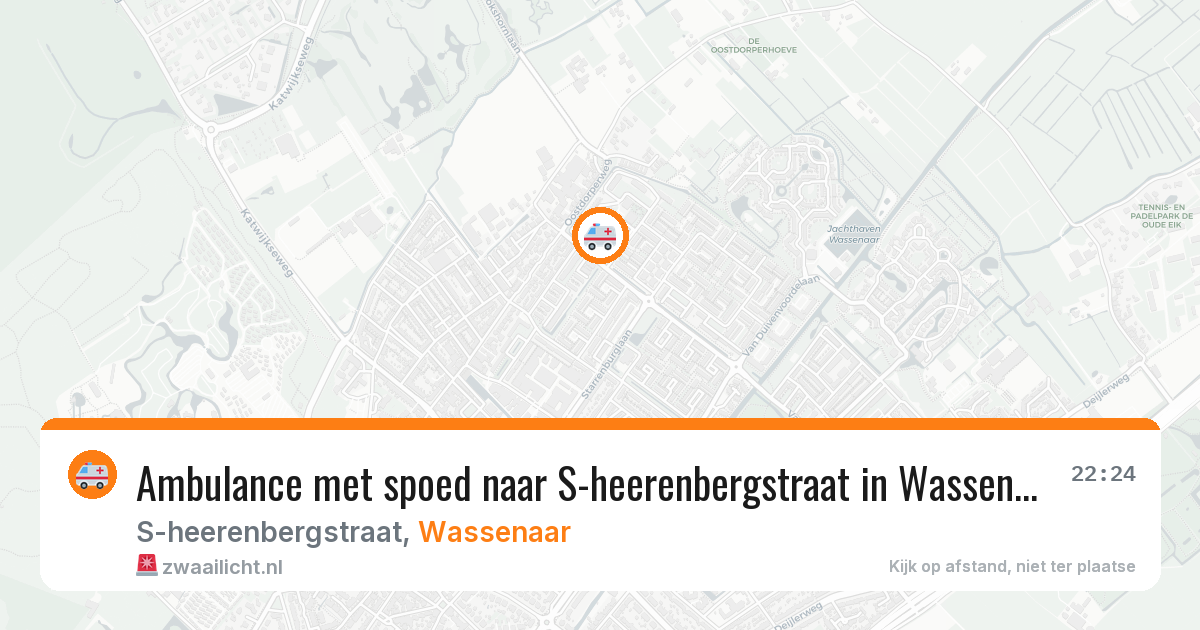 Ambulance met spoed naar S-heerenbergstraat in Wassenaar — 11 aug 2026