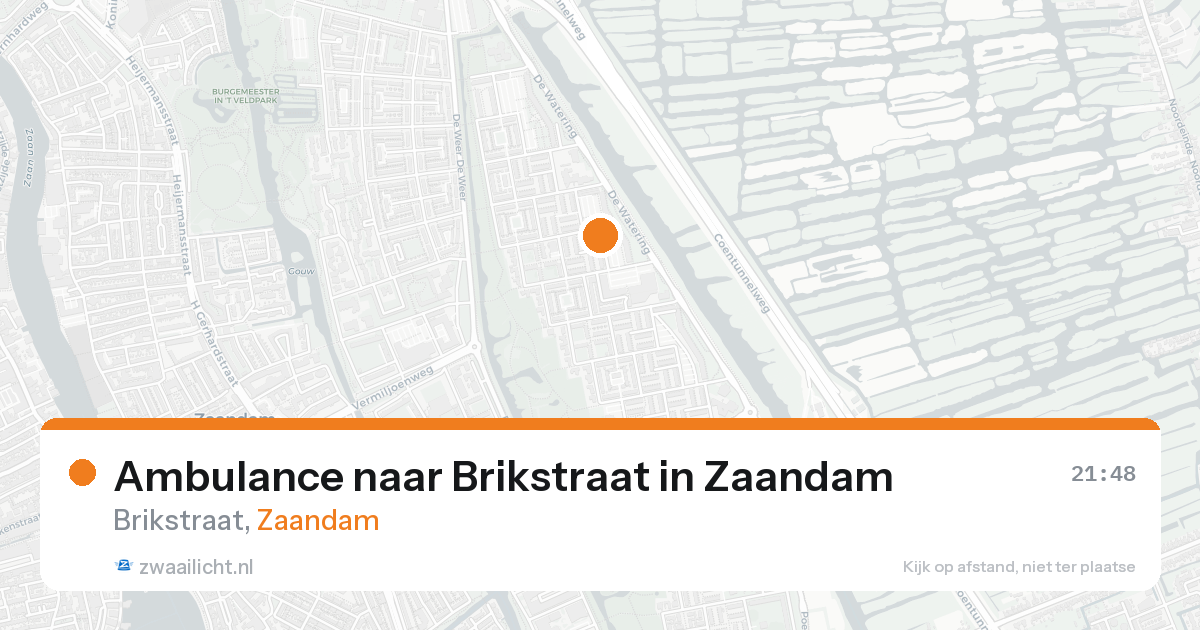 Ambulance naar Brikstraat in Zaandam — 16 aug 2026
