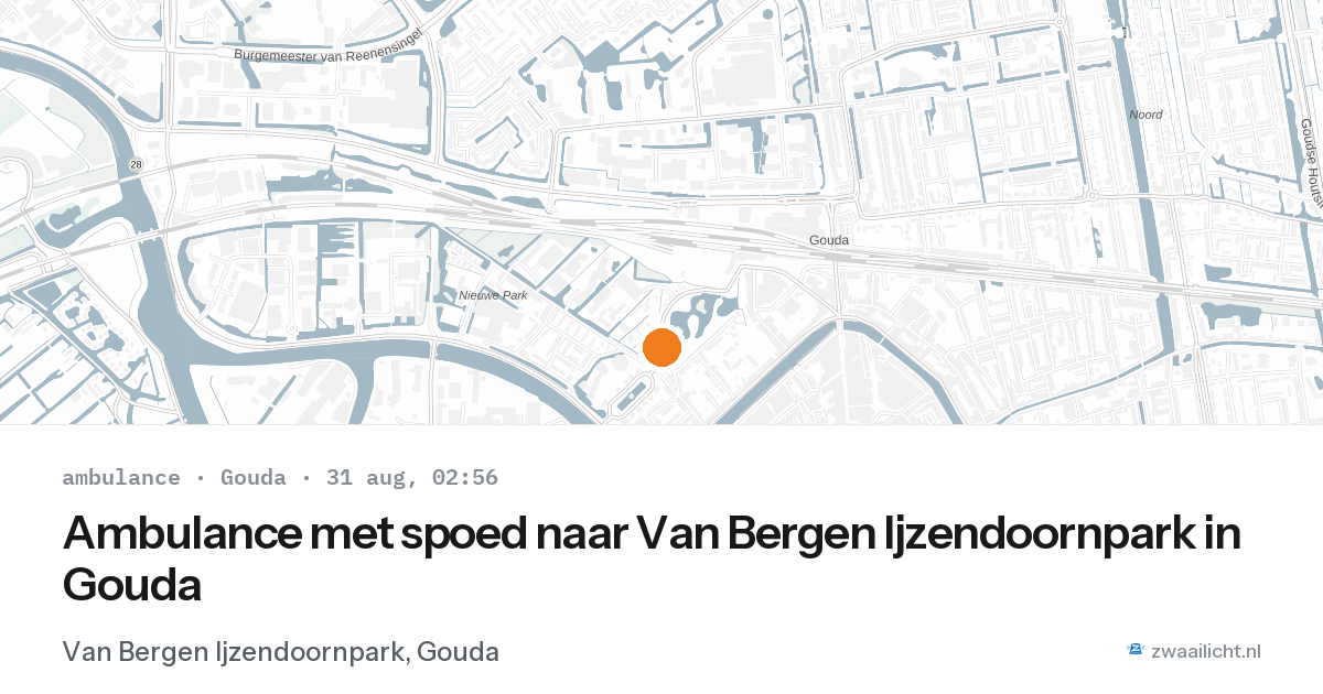 Ambulance met spoed naar Van Bergen Ijzendoornpark in Gouda — 31 aug 2026
