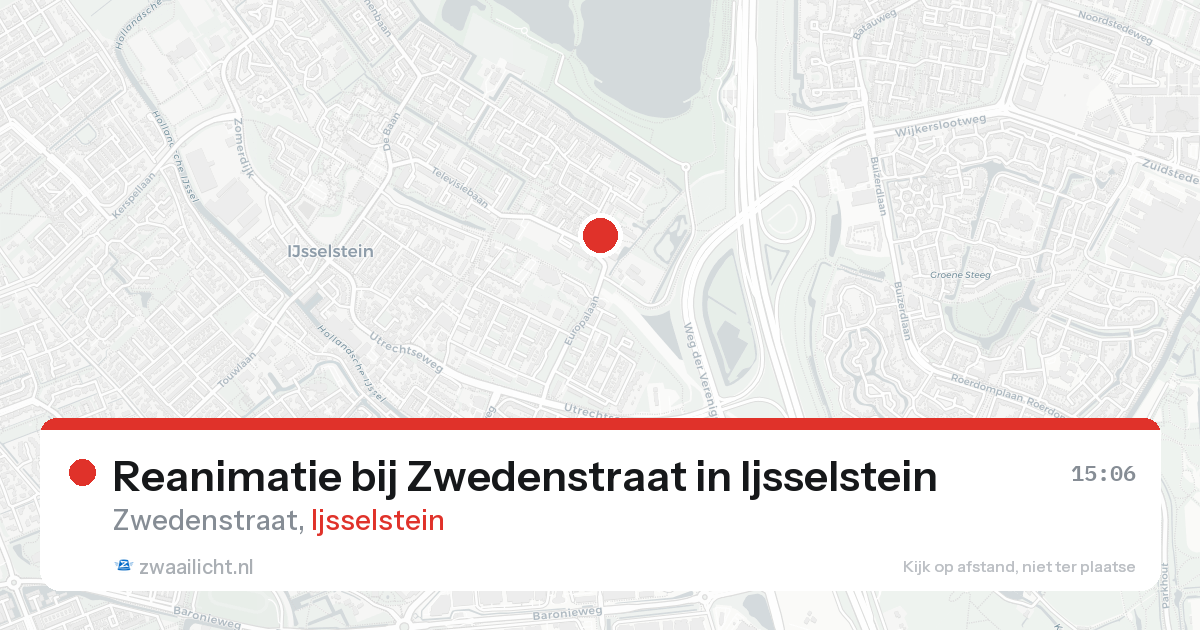 Reanimatie bij Zwedenstraat in Ijsselstein — 24 aug 2026