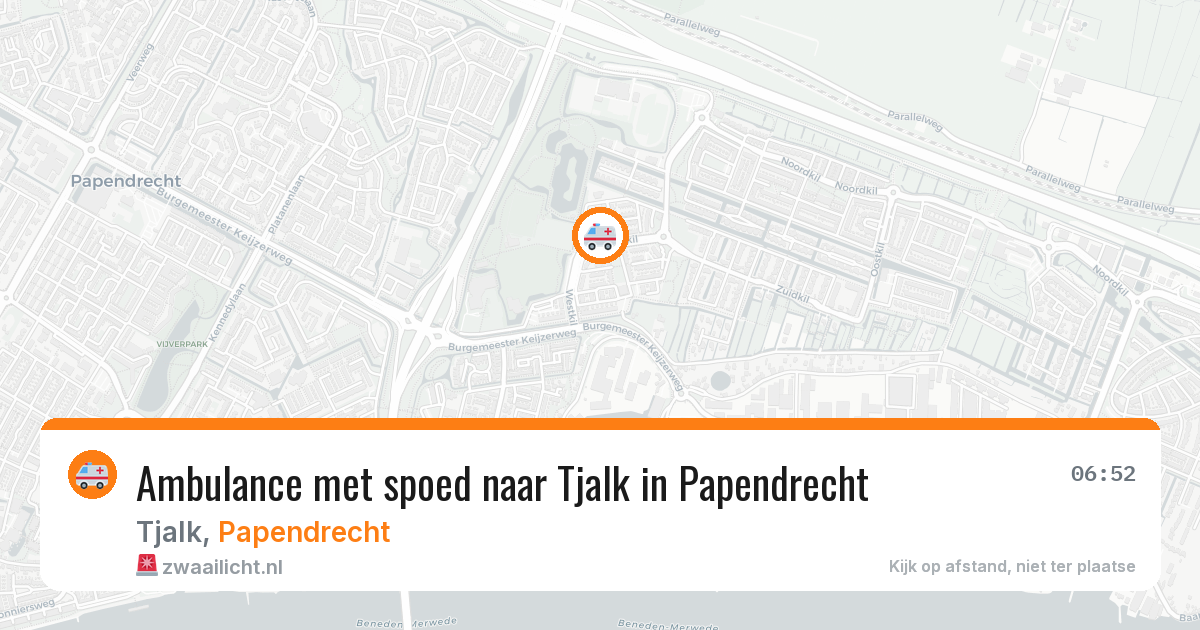 Ambulance met spoed naar Tjalk in Papendrecht — 10 aug 2026