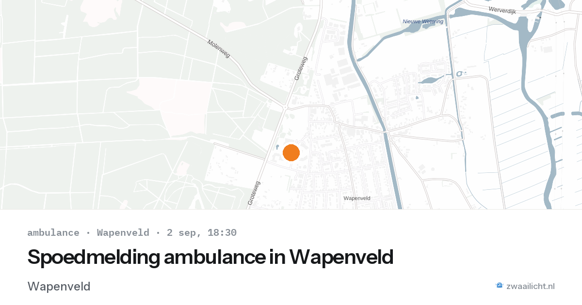 Spoedmelding ambulance in Wapenveld — 2 sep 2026