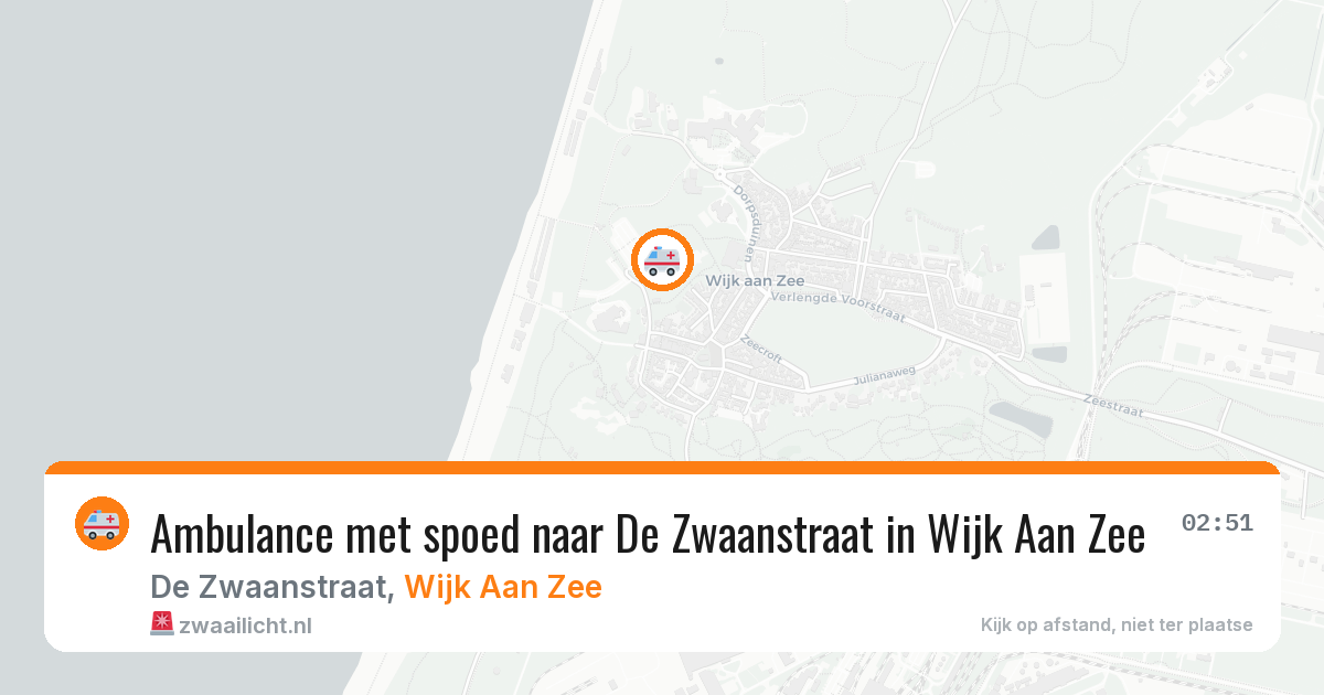 Ambulance met spoed naar De Zwaanstraat in Wijk Aan Zee — 9 jul 2026