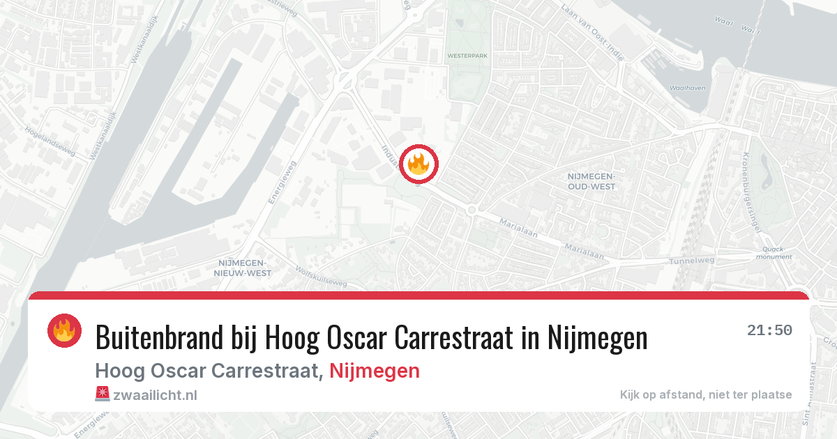 Buitenbrand bij Hoog Oscar Carrestraat in Nijmegen — 29 apr 2026