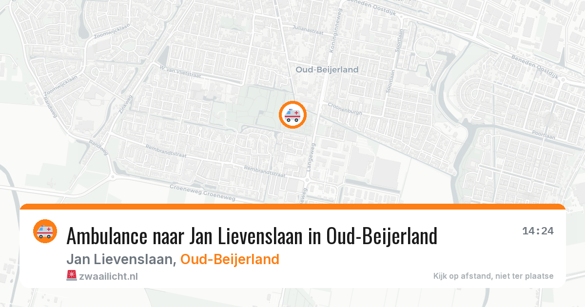 Ambulance naar Jan Lievenslaan in Oud-Beijerland — 9 aug 2026