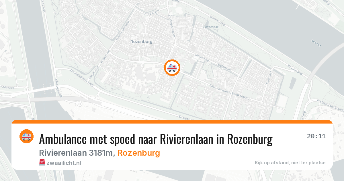 Ambulance met spoed naar Rivierenlaan in Rozenburg — 22 jun 2026