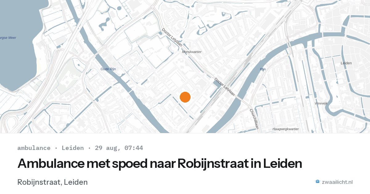 Ambulance met spoed naar Robijnstraat in Leiden — 29 aug 2026