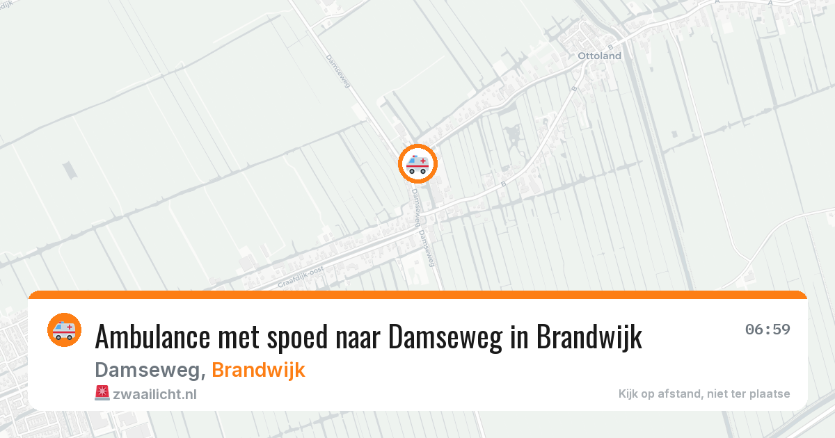 Ambulance met spoed naar Damseweg in Brandwijk — 22 jun 2026