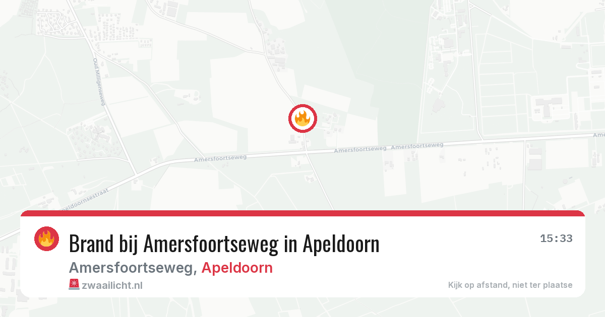 Brand bij Amersfoortseweg in Apeldoorn — 14 mrt 2026