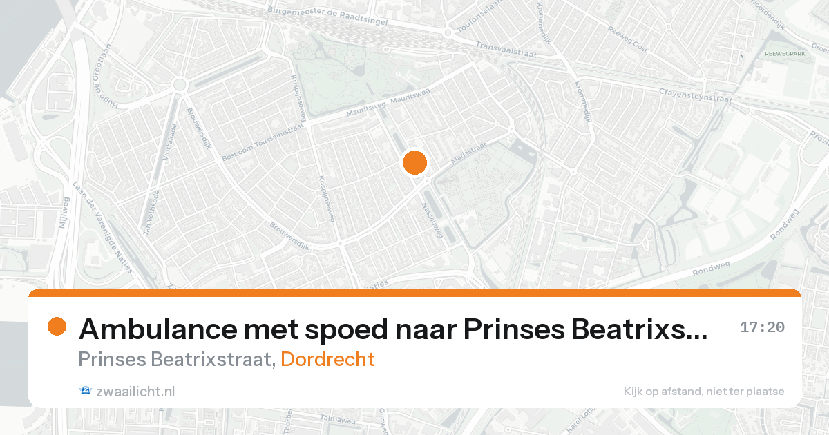 Ambulance met spoed naar Prinses Beatrixstraat in Dordrecht — 18 aug 2026