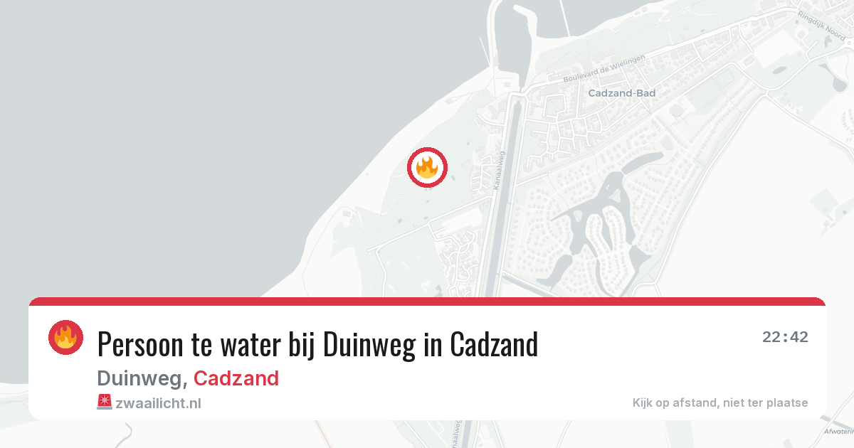 Persoon te water bij Duinweg in Cadzand — 9 aug 2026