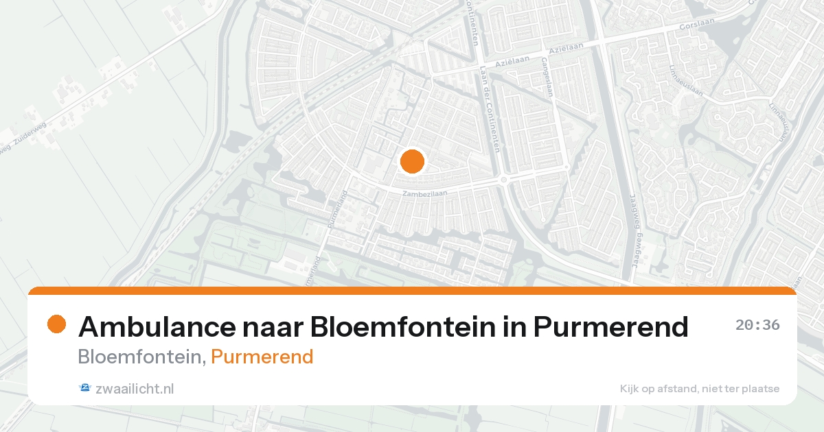 Ambulance naar Bloemfontein in Purmerend — 25 mei 2026