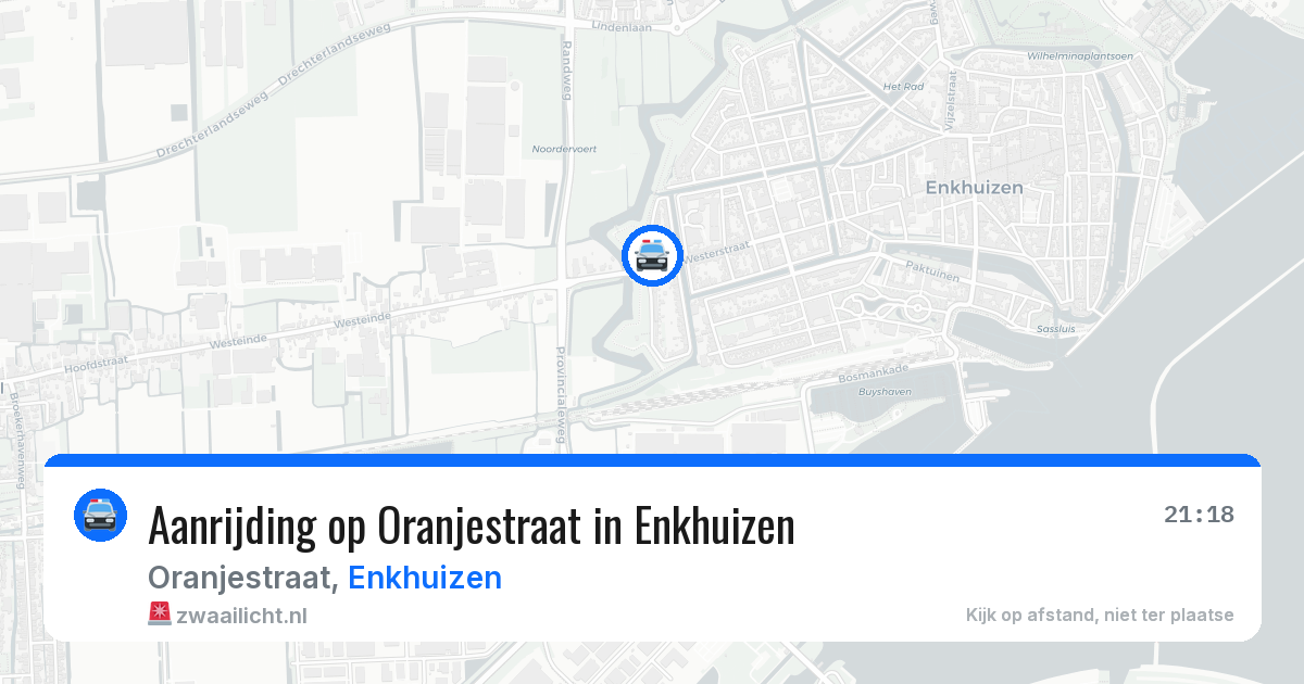 Aanrijding op Oranjestraat in Enkhuizen — 12 mei 2026