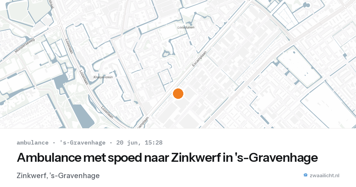 Ambulance met spoed naar Zinkwerf in 's-Gravenhage — 20 jun 2026