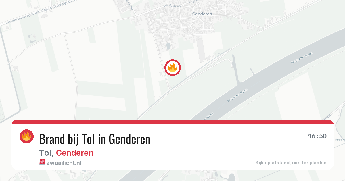 Brand bij Tol in Genderen — 12 aug 2026