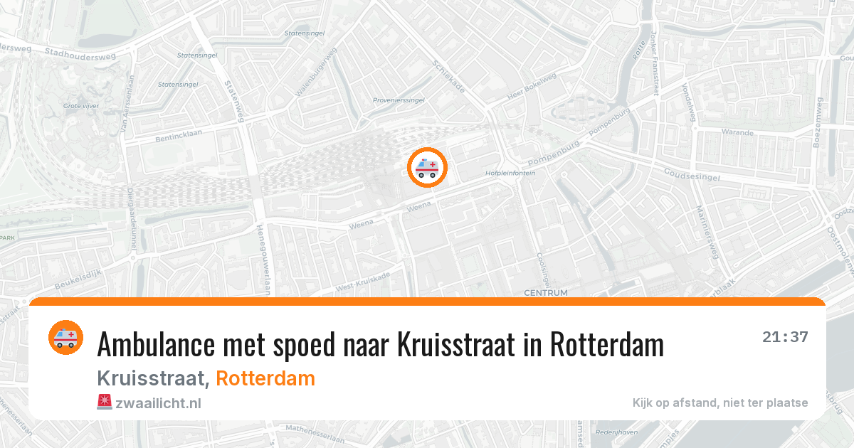 Ambulance met spoed naar Kruisstraat in Rotterdam — 23 mei 2026