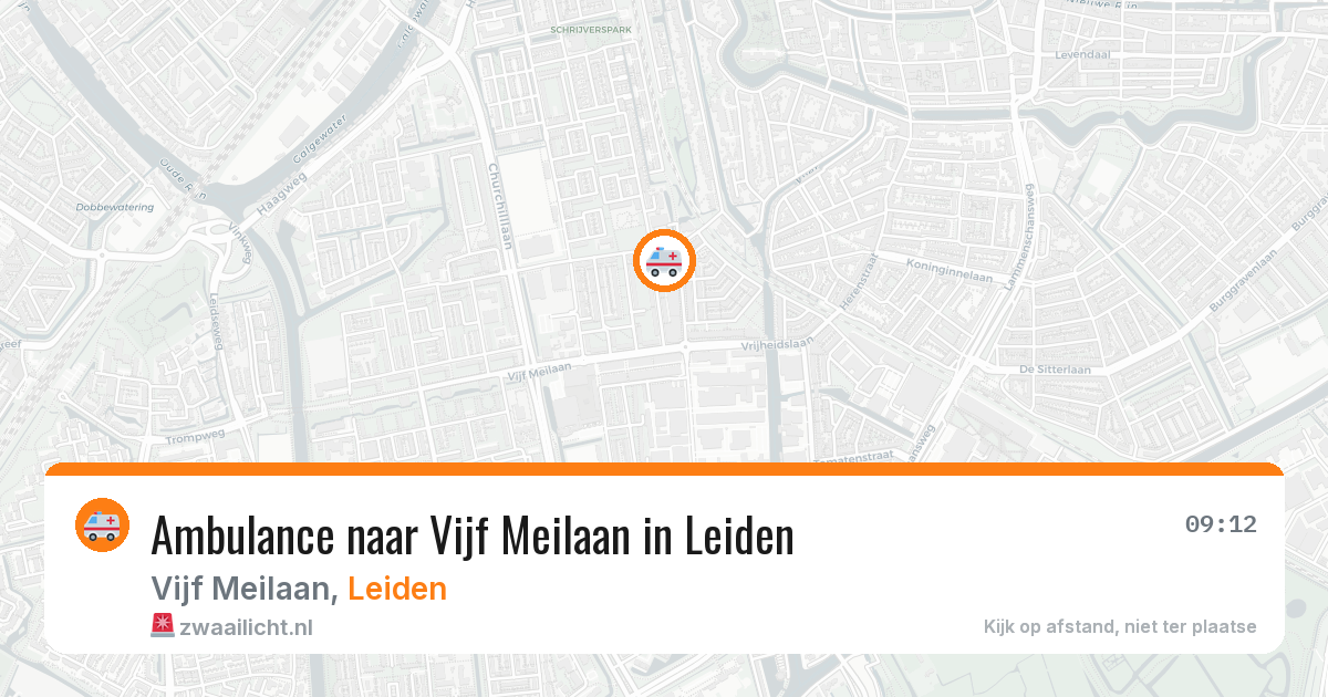 Ambulance naar Vijf Meilaan in Leiden — 9 jul 2026