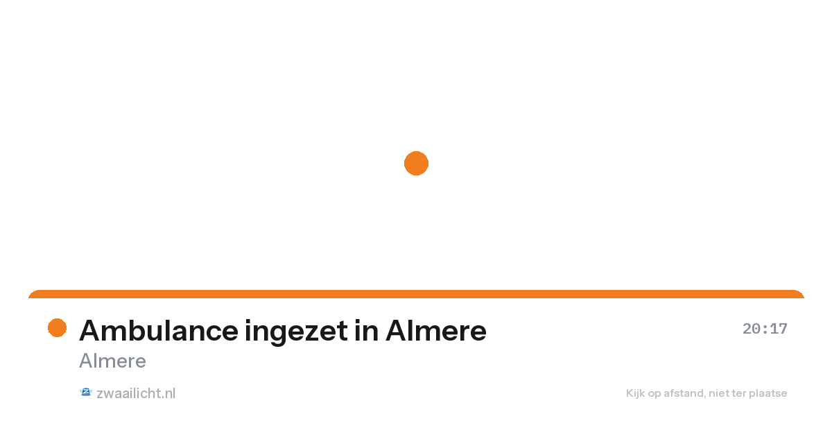 Ambulance ingezet in Almere — 19 aug 2026