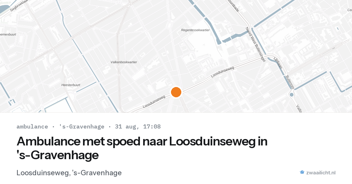 Ambulance met spoed naar Loosduinseweg in 's-Gravenhage — 31 aug 2026