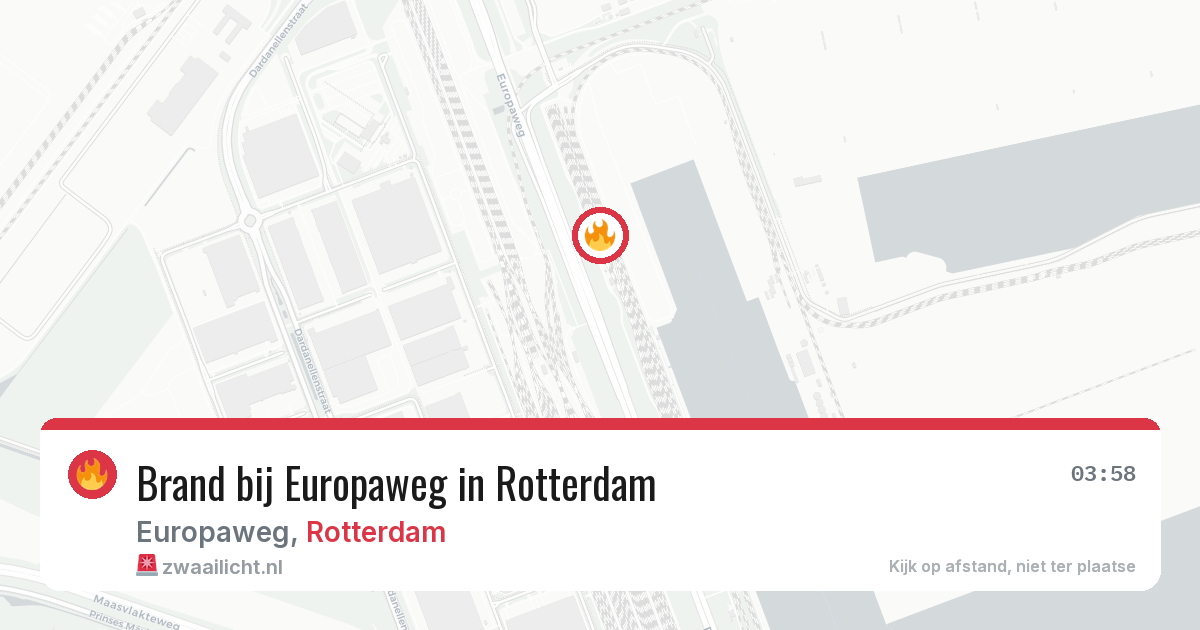 Brand bij Europaweg in Rotterdam — 13 aug 2026