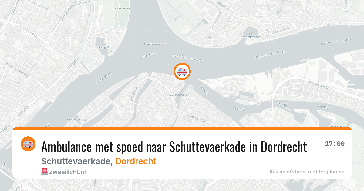 Ambulance met spoed naar Schuttevaerkade in Dordrecht — 17 mrt 2026
