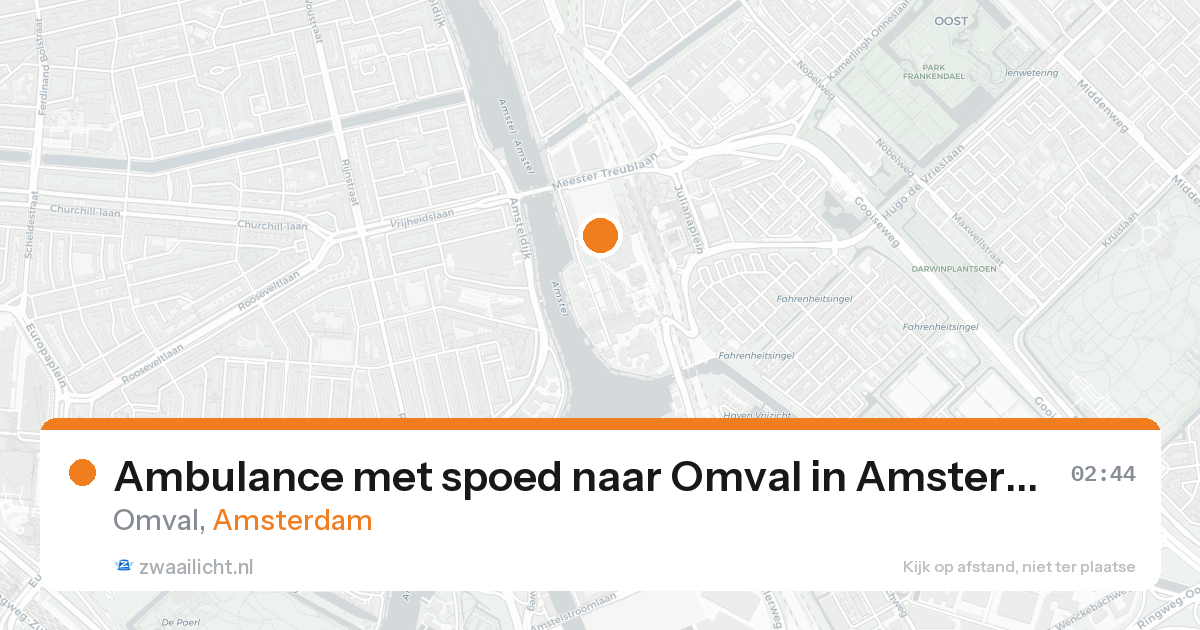 Ambulance met spoed naar Omval in Amsterdam — 20 aug 2026