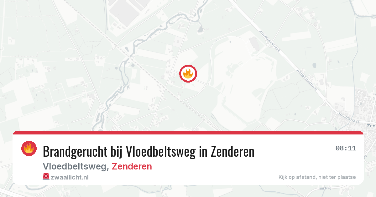 Brandgerucht bij Vloedbeltsweg in Zenderen — 11 aug 2026