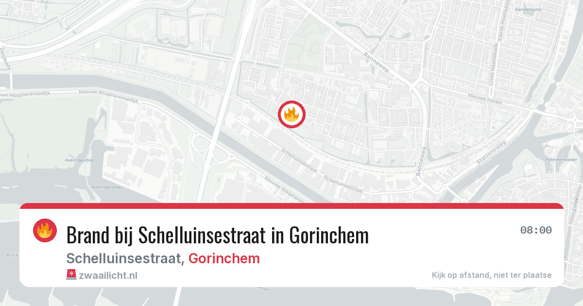 Brand bij Schelluinsestraat in Gorinchem — 6 aug 2026
