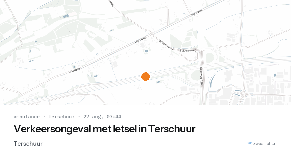 Verkeersongeval met letsel in Terschuur — 27 aug 2026