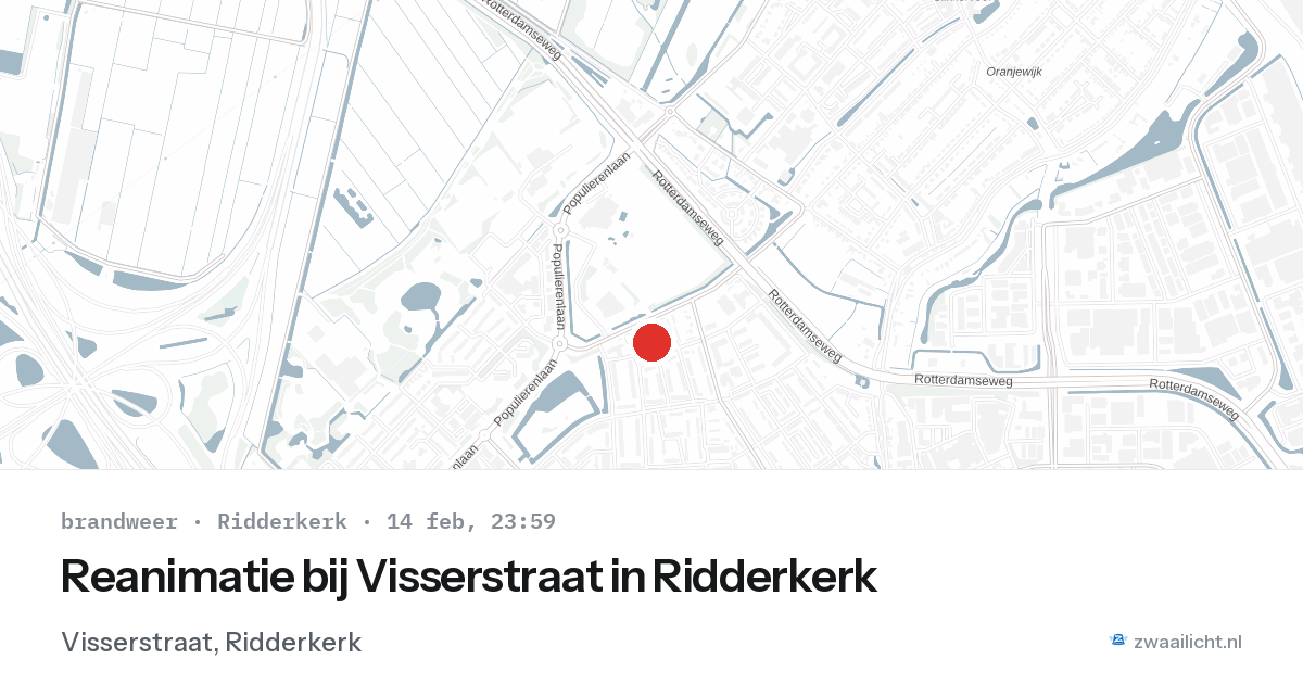 Reanimatie bij Visserstraat in Ridderkerk — 14 feb 2026