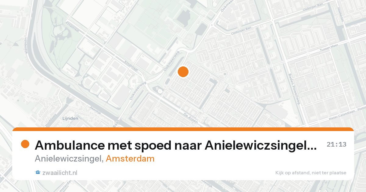 Ambulance met spoed naar Anielewiczsingel in Amsterdam — 21 aug 2026