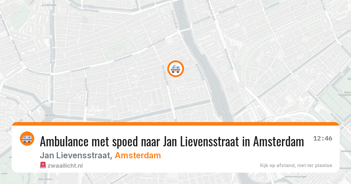 Ambulance met spoed naar Jan Lievensstraat in Amsterdam — 10 aug 2026