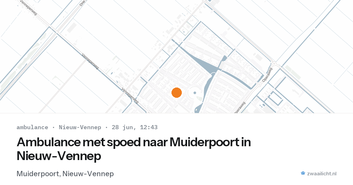 Ambulance met spoed naar Muiderpoort in Nieuw-Vennep — 28 jun 2026