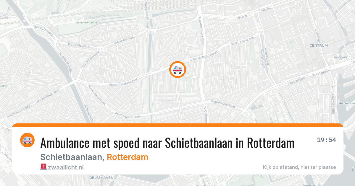 Ambulance met spoed naar Schietbaanlaan in Rotterdam — 6 aug 2026