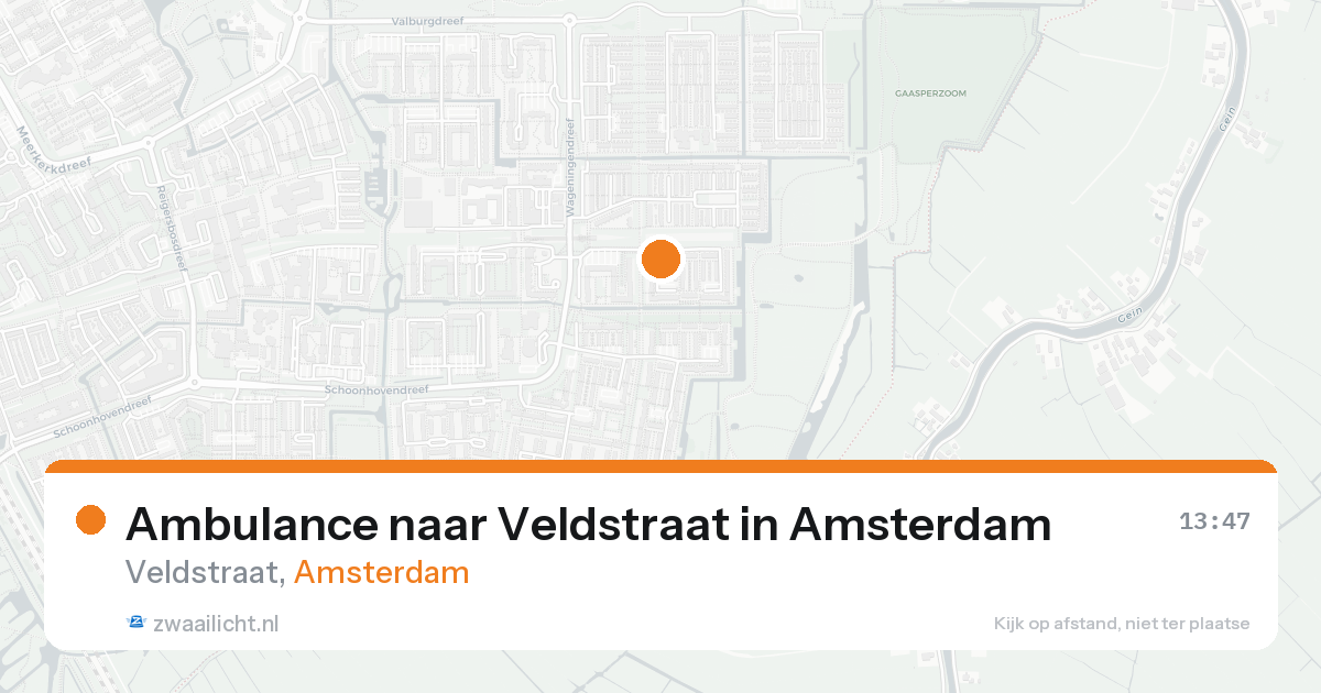 Ambulance naar Veldstraat in Amsterdam — 18 aug 2026