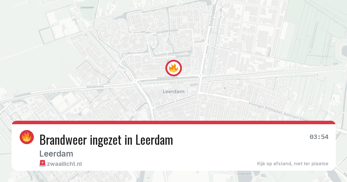 Brandweer ingezet in Leerdam — 4 jun 2026 | 🚨 Zwaailicht.nl