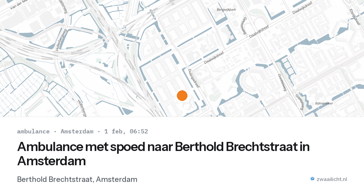 Ambulance met spoed naar Berthold Brechtstraat in Amsterdam — 1 feb 2026