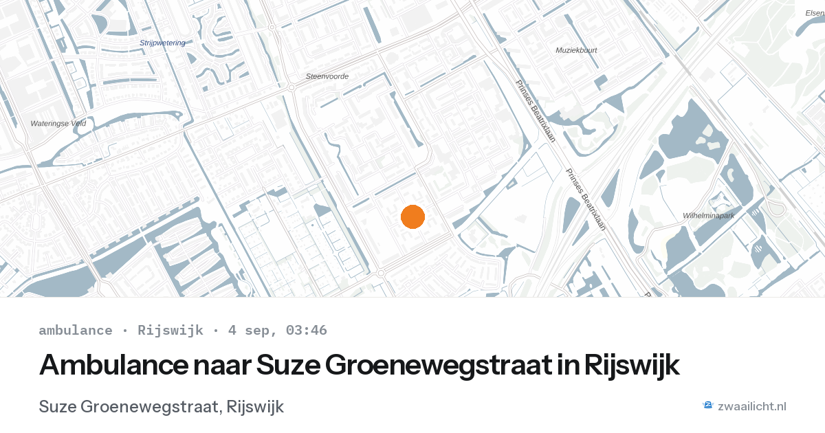 Ambulance naar Suze Groenewegstraat in Rijswijk — 4 sep 2026
