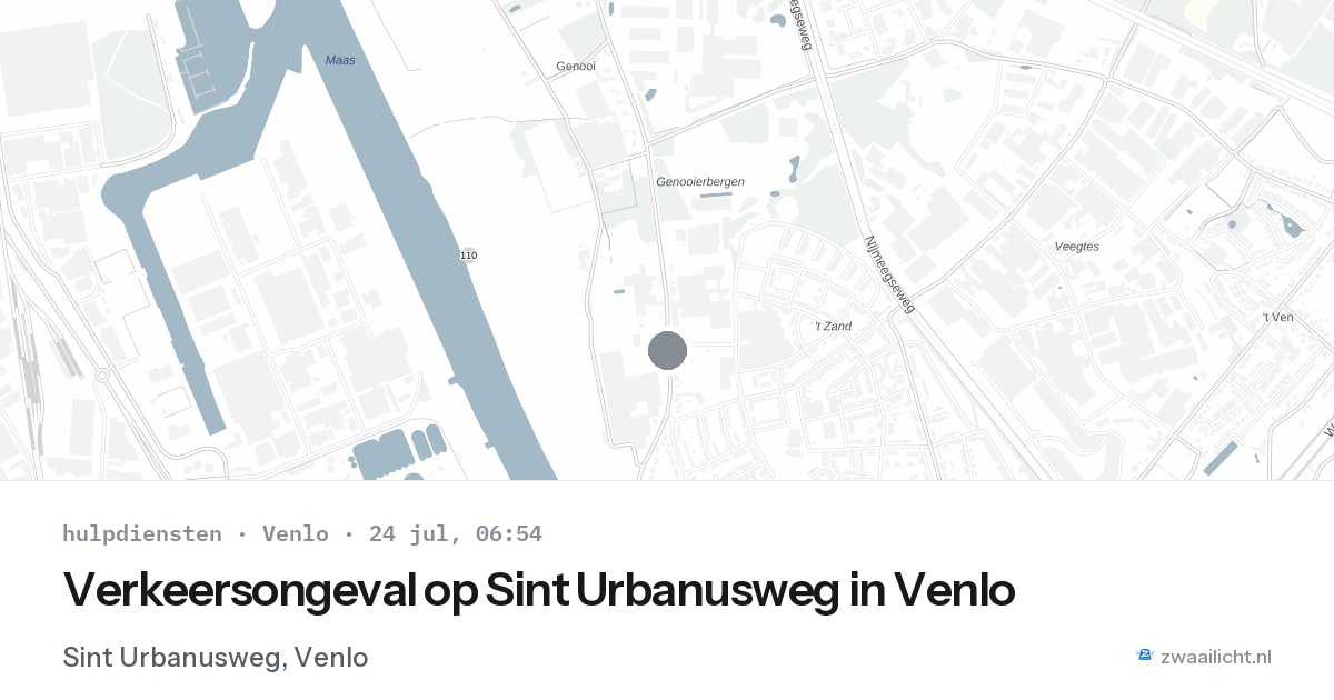 Verkeersongeval op Sint Urbanusweg in Venlo — 24 jul 2026