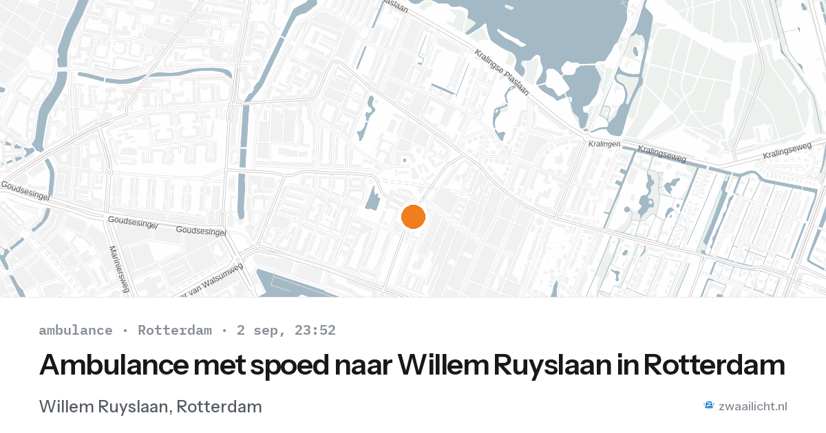 Ambulance met spoed naar Willem Ruyslaan in Rotterdam — 2 sep 2026