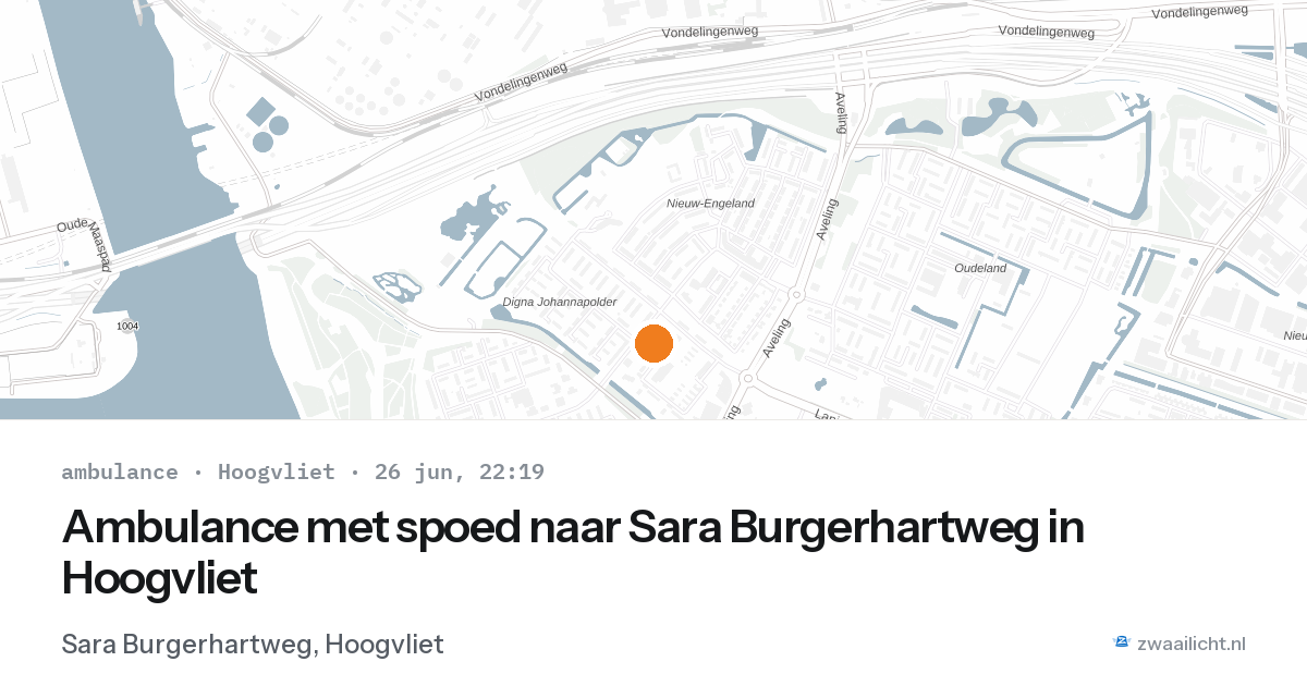 Ambulance met spoed naar Sara Burgerhartweg in Hoogvliet — 26 jun 2026