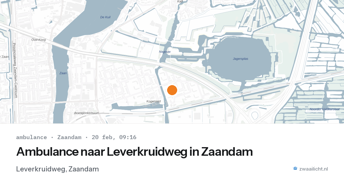 Ambulance naar Leverkruidweg in Zaandam — 20 feb 2026