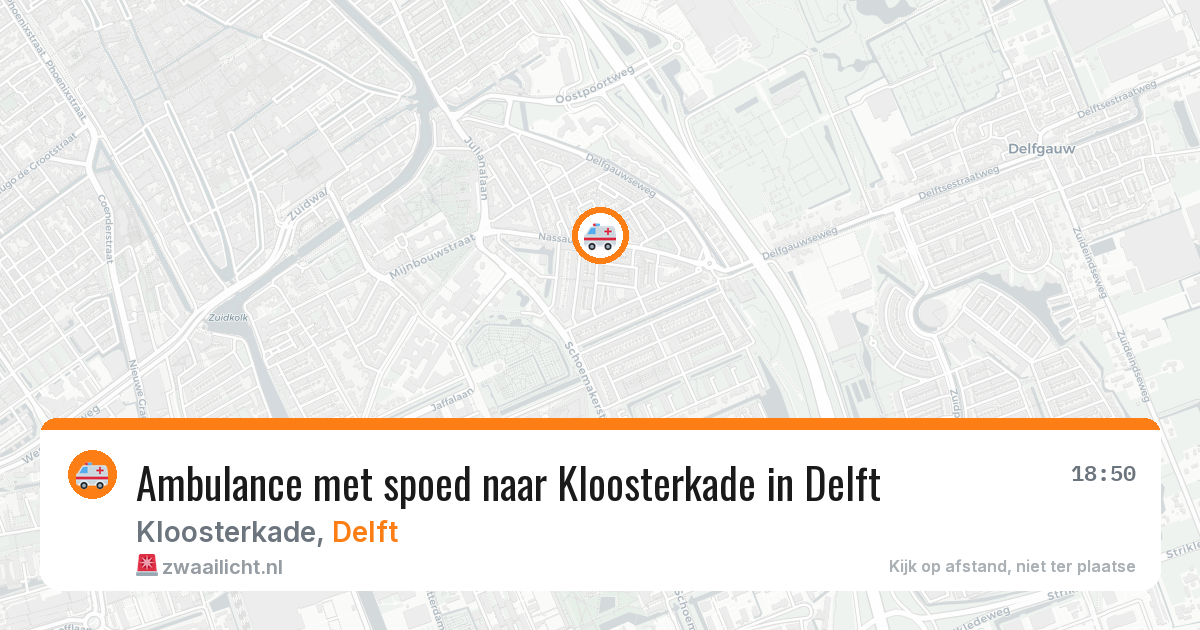 Ambulance met spoed naar Kloosterkade in Delft — 2 jul 2026