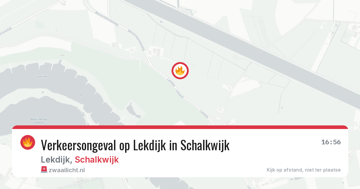Verkeersongeval op Lekdijk in Schalkwijk — 16 mei 2026