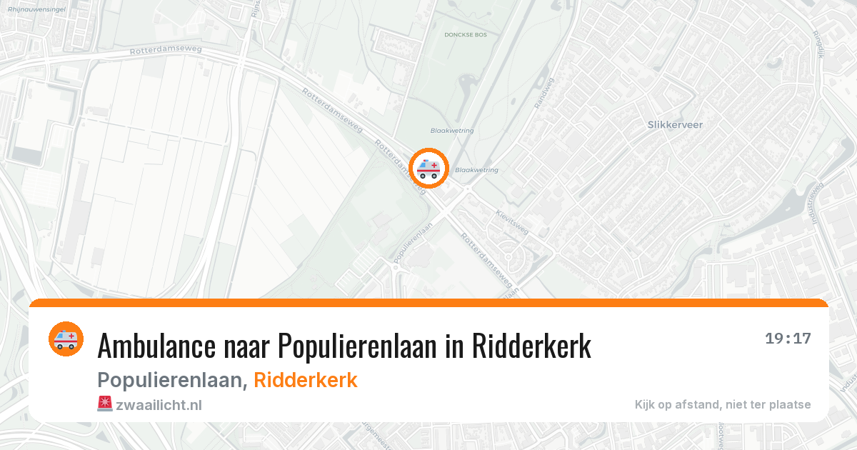 Ambulance naar Populierenlaan in Ridderkerk — 17 jun 2026