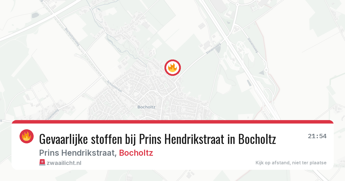 Gevaarlijke stoffen bij Prins Hendrikstraat in Bocholtz — 30 jul 2026